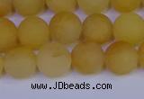 CYJ603 15.5 inches 10mm round matte yellow jade beads wholesale