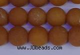 CYJ613 15.5 inches 10mm round matte yellow jade beads wholesale