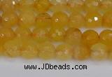 CYJ638 15.5 inches 4mm faceted round yellow jade beads wholesale