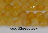 CYJ639 15.5 inches 6mm faceted round yellow jade beads wholesale