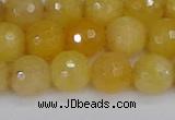 CYJ641 15.5 inches 10mm faceted round yellow jade beads wholesale