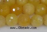 CYJ642 15.5 inches 12mm faceted round yellow jade beads wholesale