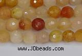 CYJ645 15.5 inches 4mm faceted round mixed yellow jade beads