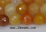 CYJ649 15.5 inches 12mm faceted round mixed yellow jade beads