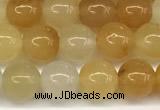 CYJ655 15 inches 4mm round yellow jade beads