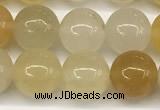 CYJ657 15 inches 8mm round yellow jade beads