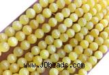 CYJ666 15 inches 4mm round dyed yellow jade beads wholesale