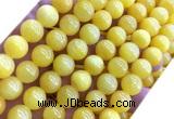 CYJ669 15 inches 10mm round dyed yellow jade beads wholesale