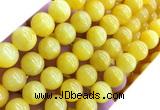 CYJ670 15 inches 12mm round dyed yellow jade beads wholesale