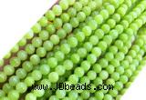 CYJ685 15 inches 4mm round dyed yellow jade beads wholesale