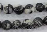 CZJ206 15.5 inches 14mm round black & white zebra jasper beads