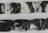 CZJ226 15.5 inches 13*18mm rectangle black & white zebra jasper beads