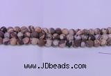 CZJ260 15.5 inches 4mm round matte zebra jasper beads