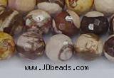 CZJ281 15.5 inches 10mm faceted round zebra jasper beads