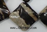 CZJ304 15.5 inches 28*28mm wavy diamond zebra jasper beads wholesale