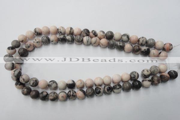 CZJ405 15.5 inches 14mm round pink zebra jasper beads wholesale