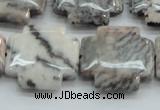 CZJ53 16 inches 25*25mm cross zebra jasper gemstone beads wholesale