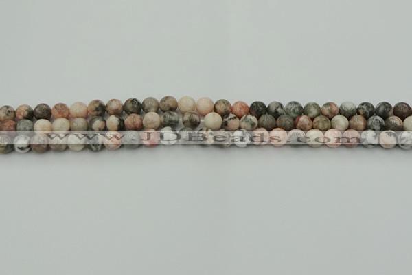 CZJ550 15.5 inches 4mm round pink zebra jasper beads wholesale