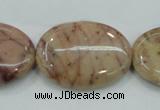 CZJ84 16 inches 22*30mm oval red zebra jasper beads wholesale