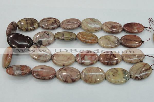 CZJ84 16 inches 22*30mm oval red zebra jasper beads wholesale