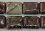 CZJ86 16 inches 15*20mm rectangle red zebra jasper beads wholesale