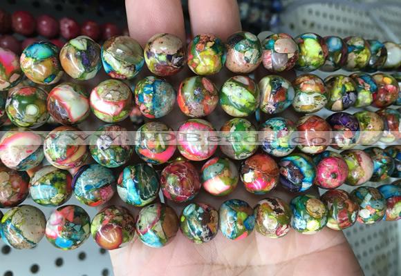 DEBS16 15 inches 12mm round sea sediment Jasper beads wholesale