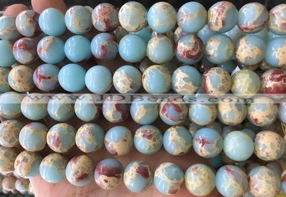 DEBS17 15 inches 12mm round synthetic sea sediment Jasper beads wholesale