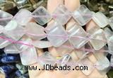 DOBS01 15 inches 15mm diamond rose quartz gemstone beads wholesale