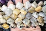 DOBS09 15 inches 15mm diamond yellow crazy agate gemstone beads wholesale