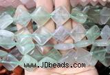 DOBS11 15 inches 15mm diamond fluorite gemstone beads wholesale