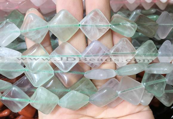 DOBS11 15 inches 15mm diamond fluorite gemstone beads wholesale