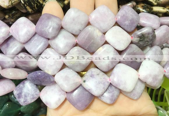 DOBS15 15 inches 15mm diamond lepidolite gemstone beads wholesale