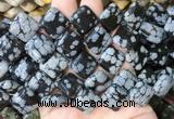 DOBS23 15 inches 15mm diamond snowflake obsidian gemstone beads wholesale