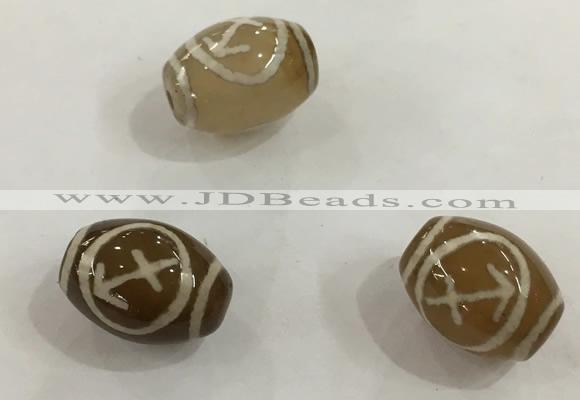 DZI309 10*14mm drum tibetan agate dzi beads wholesale