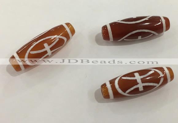 DZI432 10*30mm drum tibetan agate dzi beads wholesale