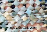 FGBS01 15 inches 12mm faceted Four leaf clover colorful amazonite beads