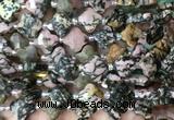 FGBS06 15 inches 12mm faceted Four leaf clover rhodonite beads