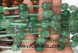 FGBS103 15 inches 10mm carved skull green strawberry quartz beads wholesale