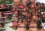 FGBS115 15 inches 10mm carved skull Rhodonite beads wholesale