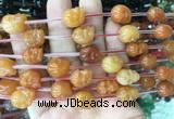 FGBS122 15 inches 12mm carved skull red aventurine beads wholesale