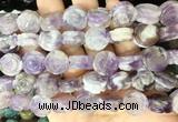 FGBS140 15 inches 14mm carved rose flower amethyst beads