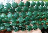 FGBS162 15 inches 15mm carved five petal flower green aventurine beads wholesale