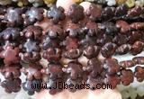 FGBS181 15 inches 15mm carved five petal flower brecciated jasper beads wholesale