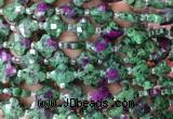 FGBS19 15 inches 12mm faceted Four leaf clover synthetic ruby zoisite beads