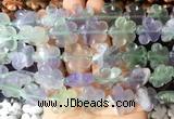 FGBS201 15 inches 20mm carved 5 petal flower fluorite beads wholesale