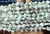 FGBS230 15 inches 10mm faceted four leaf clover white howlite beads wholesale