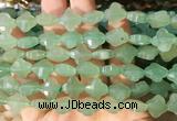 FGBS241 15 inches 13mm faceted 4 leaf clover green aventurine beads wholesale