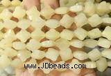 FGBS242 15 inches 13mm faceted 4 leaf clover yellow aventurine beads wholesale