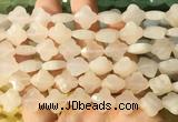 FGBS245 15 inches 13mm faceted 4 leaf clover pink aventurine beads wholesale