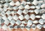 FGBS253 15 inches 13mm faceted 4 leaf clover white howlite beads wholesale